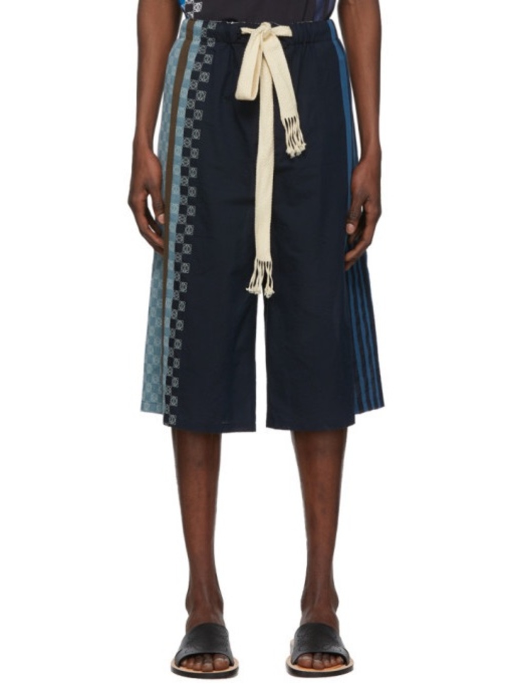 Loewe Navy Stripe Anagram Shorts